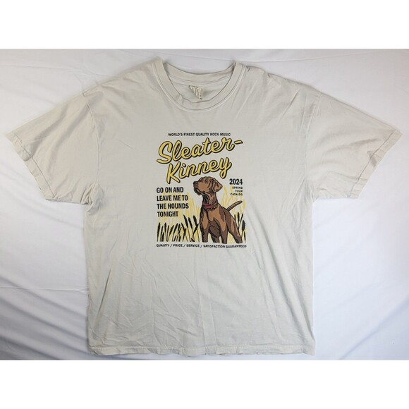 Sleater Kinney T Shirt Mens 2XL Band Tee Graphic 2024 Hounds Rock Tour Tan - Picture 1 of 6